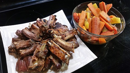 ribs and roasted carrots