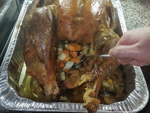 cooked stuffing inside turkey