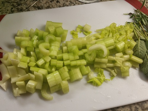 chop celery