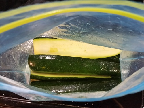 marinate zucchini in a Ziploc bag