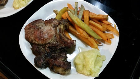 Pork chop and sweet potato fries recipe